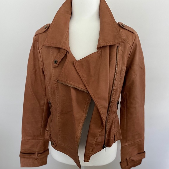 Jackets & Blazers - Faux Leather Tan Jacket
